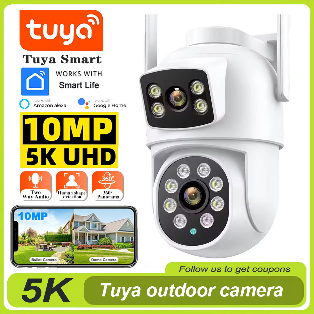 Smart Home Outdoor Camera - Tuya 4K 8MP Wifi Camera PTZ