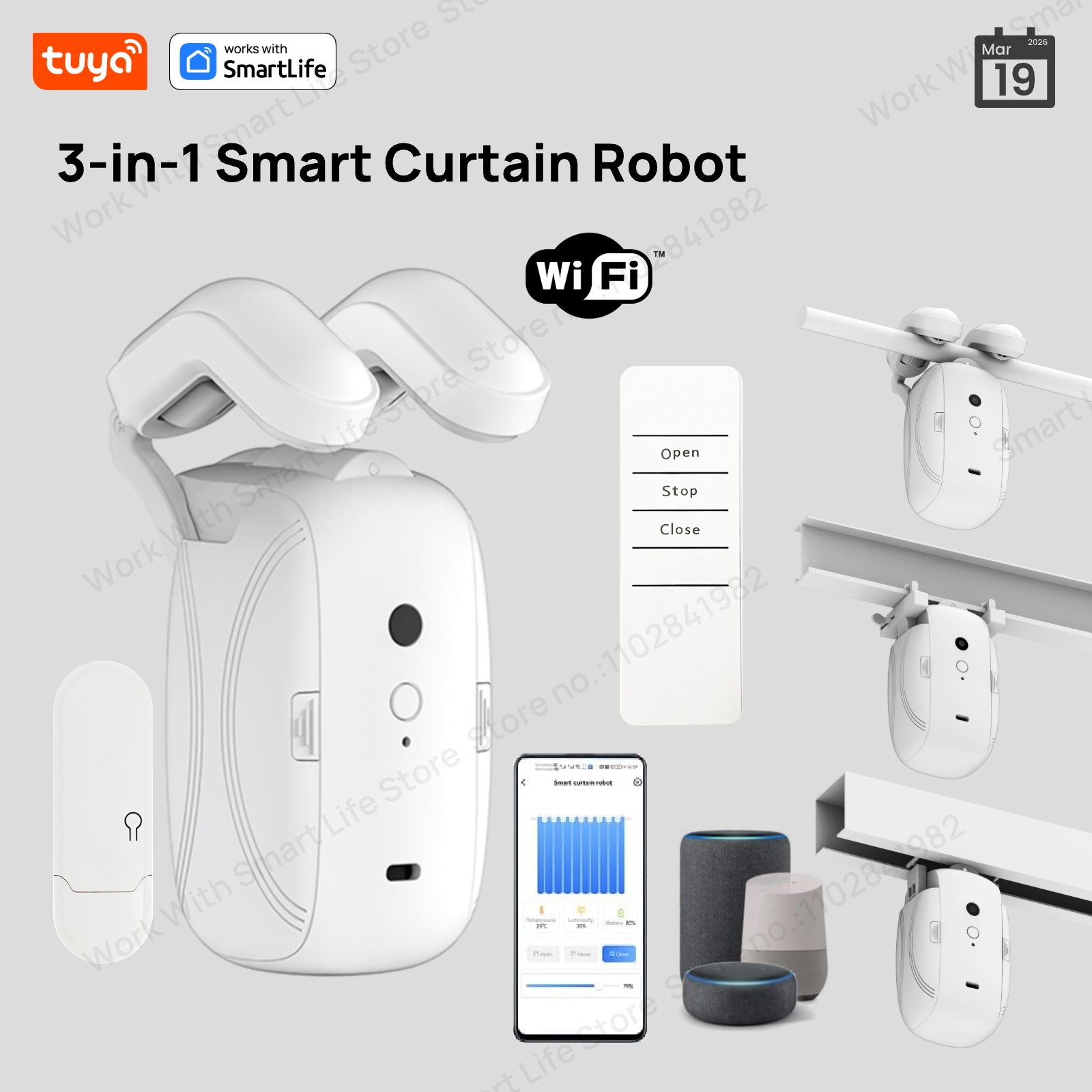 Smart Home Control Panel - 1/2 stuks Tuya Smart WiFi gordijnrobot