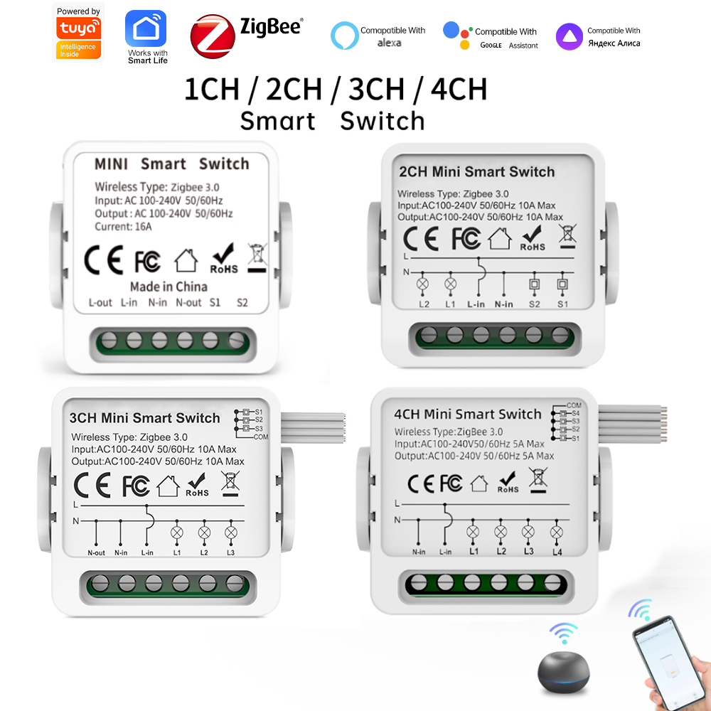Smart Home Simple - Tuya Zigbee 3.0 Smart Switch 1/2/3/4-weg