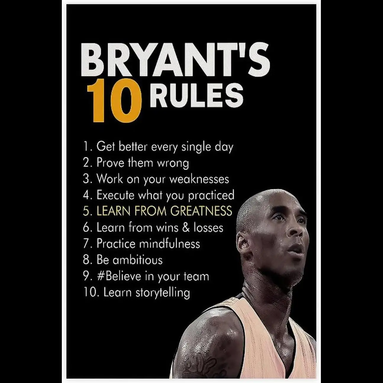 Smart Home Poster - Kobe Bryants Rules Motivationele Basketbal Canvas