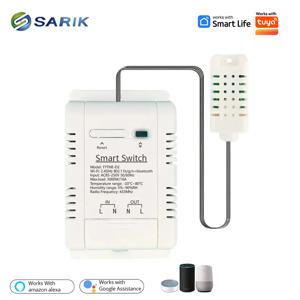 Smart Home Energy - Werk met Tuya 16A 3000W WiFi-thermostaatschakelaar,