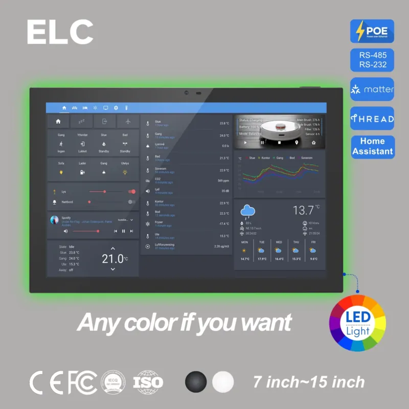 Smart Home Touchscreen Control Panel - Home Assistant 10,1 inch Android 14