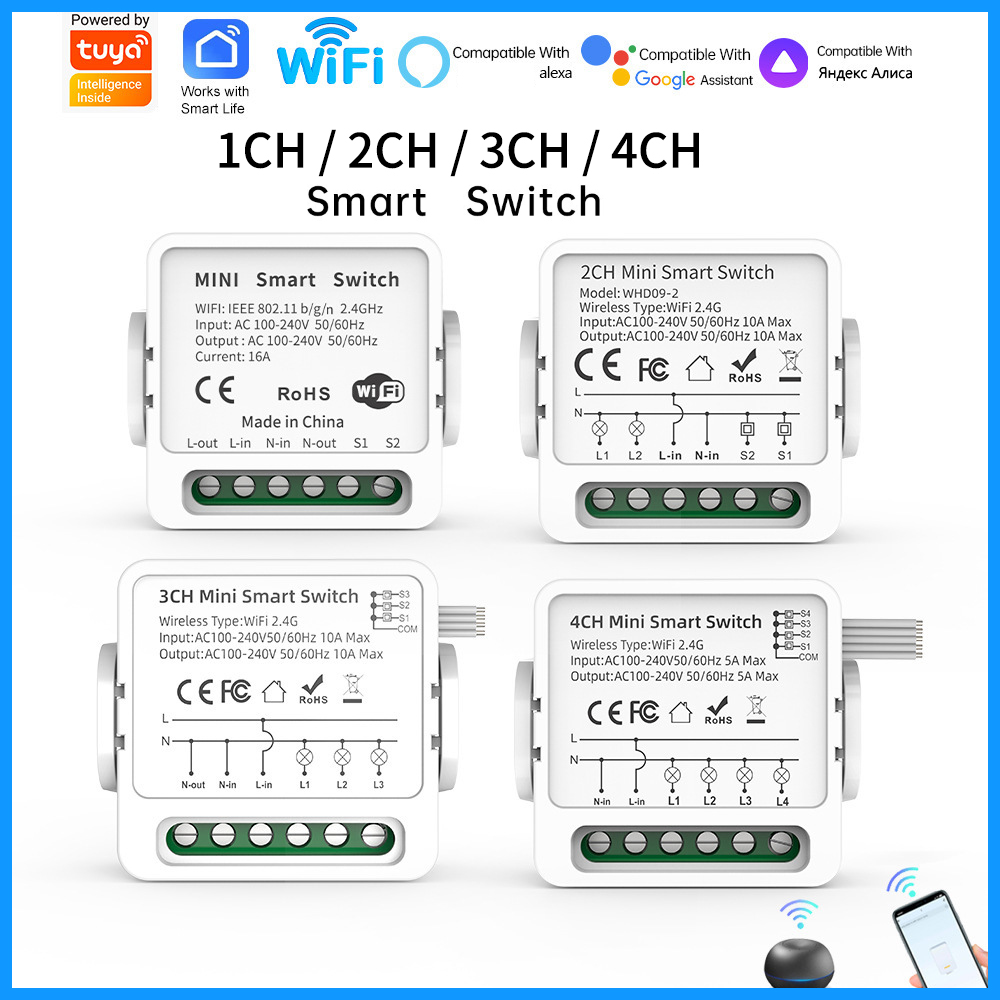 Tuya WiFi Smart Switch 1/2/3/4 - Smart Home Simple recensie en prijs