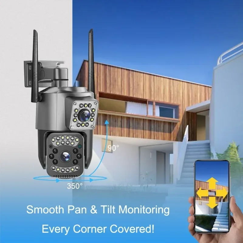 8MP WIFI IP-camera 4K PTZ Dual - Smart Home Outdoor Camera recensie en prijs