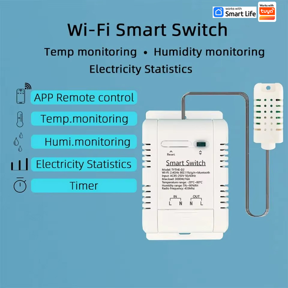 Werk met Tuya 16A 3000W WiFi-t - Smart Home Energy recensie en prijs