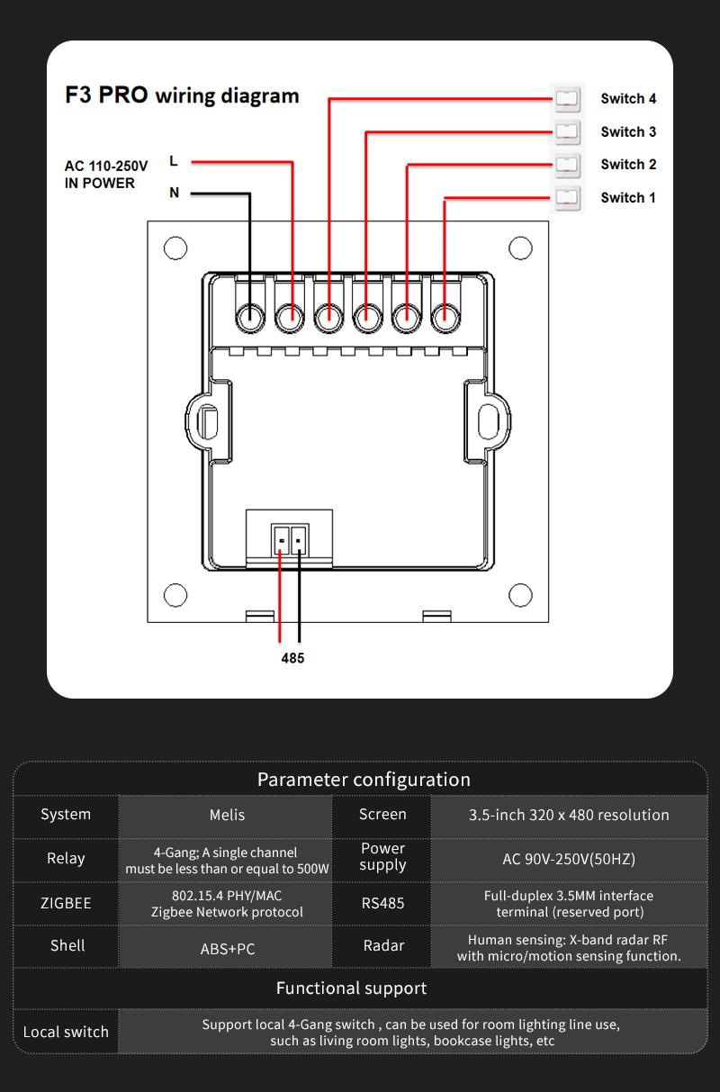 F3 Pro 3,5 inch IPS touchscree - Smart Home Touchscreen Control Panel recensie en prijs