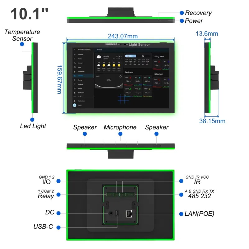 Home Assistant 10,1 inch Andro - Smart Home Touchscreen Control Panel recensie en prijs